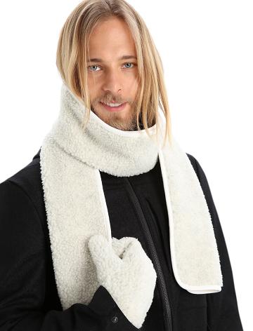 Women's Icebreaker Unisex RealFleece™ Merino High Pile Scarves Ecru Heather | CA 1495EBCX